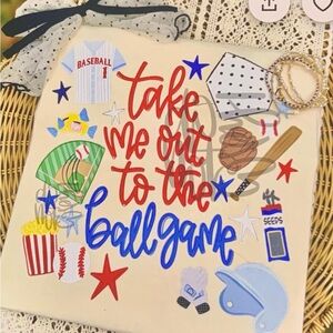 Baseball Themed Take Me Out to the Ball Game Tshirt Small-3X